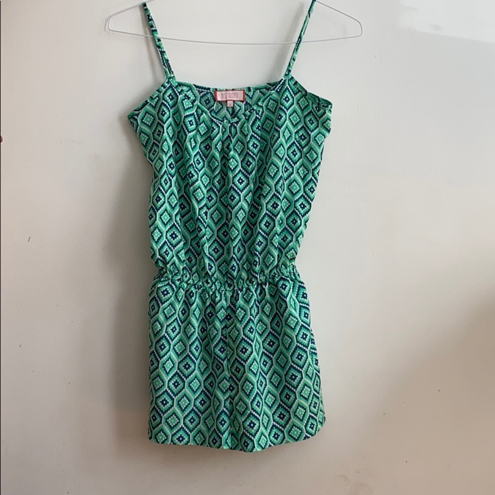 Best Society Romper / Geometric / Green & Blue XS - Picture 5 of 8